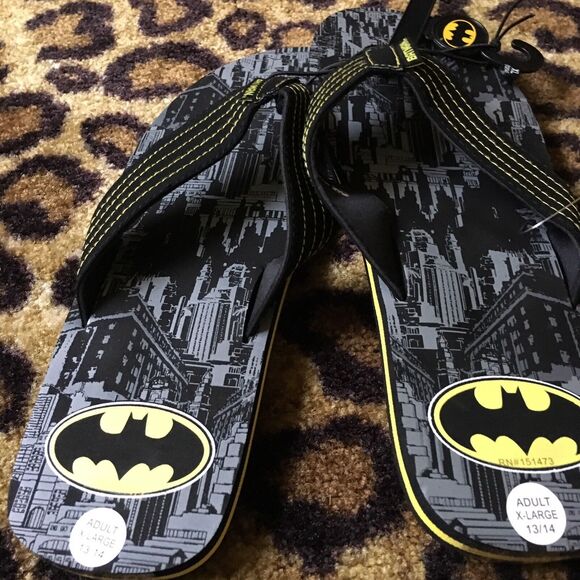 Batmam Men\'s Graphic Flip Flops Sandals Shoes Size XL 13/14 Multi-Color main image 5